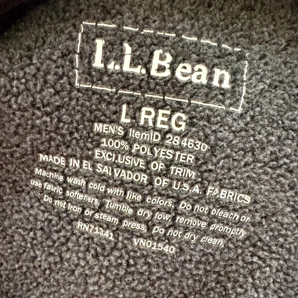 LL Bean Mens Polartec Trail Fleece Full-Zip Jacket L Gray Hike Gorpcore Outdoor‎